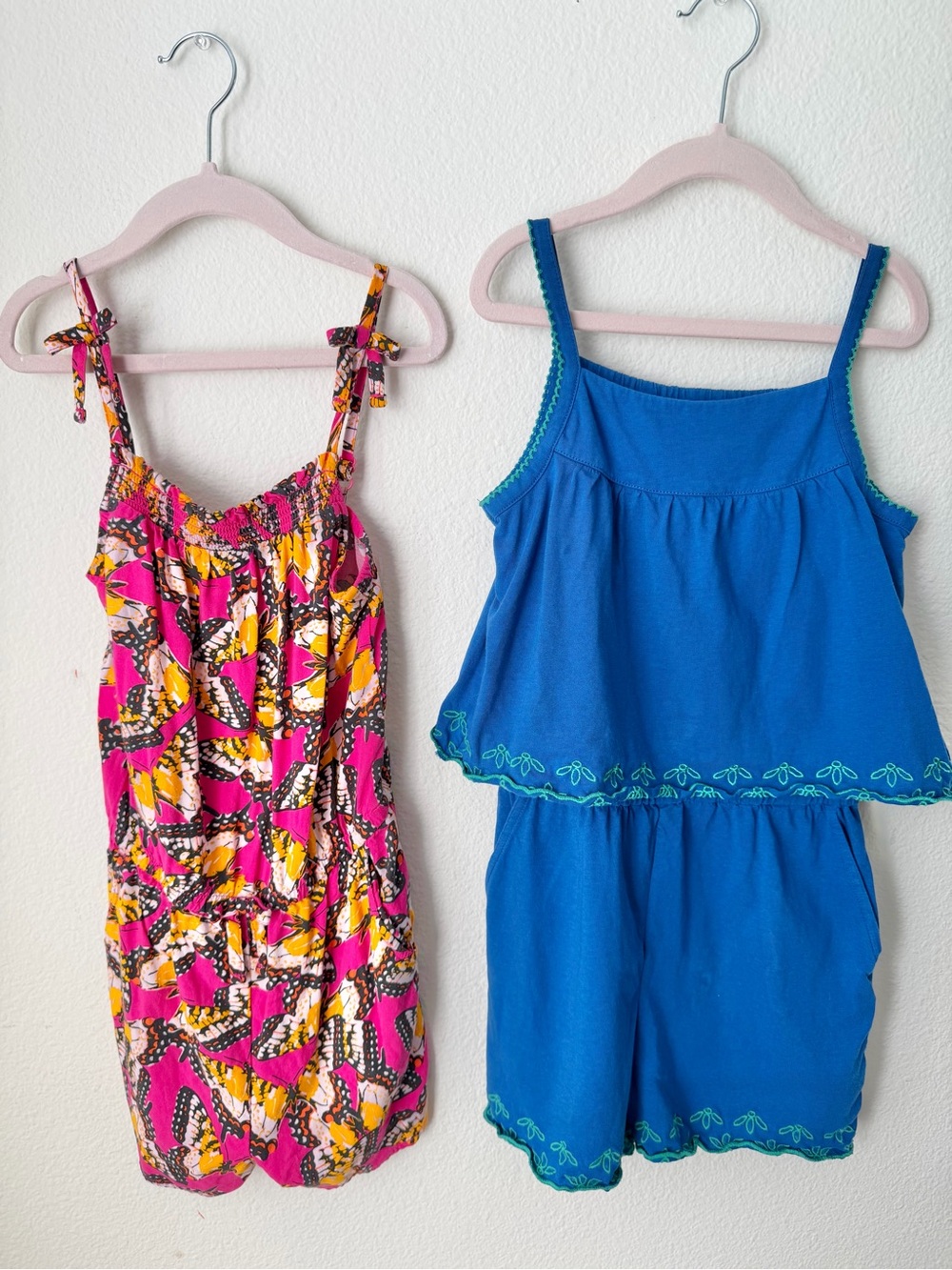 CREWCUTS CAT AND JACK Romper Lot Butterfly Blue Summer Shorts Set 6 - Picture 2 of 11